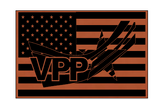 Flag and VPP Logo Leather Patch with Heat Seal Backing - #404451