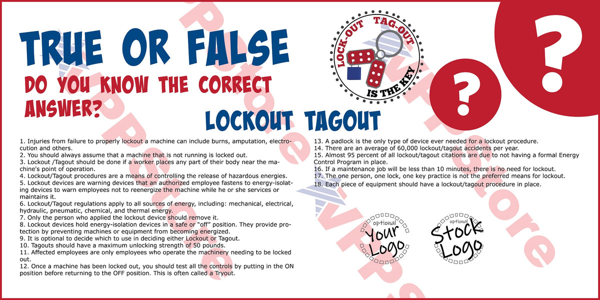 True False Lockout/Tagout Safety Banner 402705B VPPStore