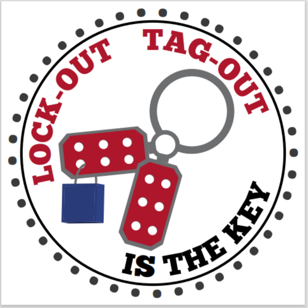 Lockout Tagout Hard Hat Decal Full Color - #404098 – VPPStore