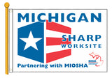 Michigan MIOSHA Sharp Worksite Flag Double Sided - #404301