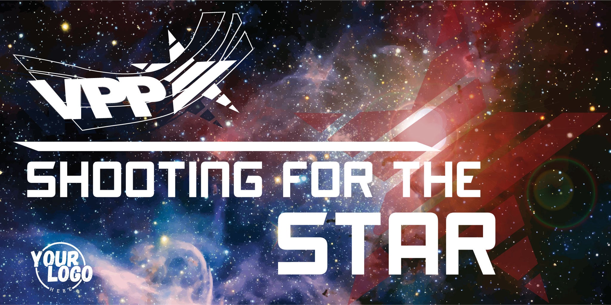 Space-themed banner with 'VPP' logo and text 'Shooting for the Star' against a cosmic background.