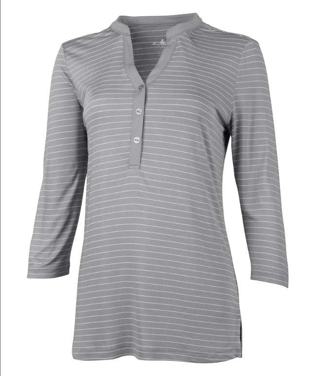 #403250 Women's Winsor Henley With Embroidered OSHA VPP LOGO