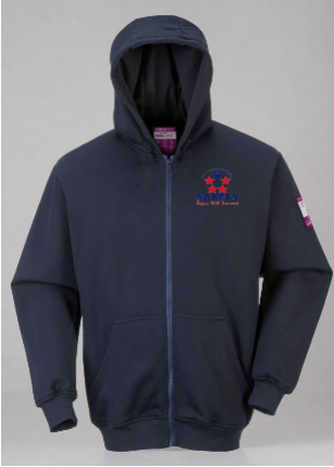 FR Zipper Front Hooded Sweatshirt Navy - #403259