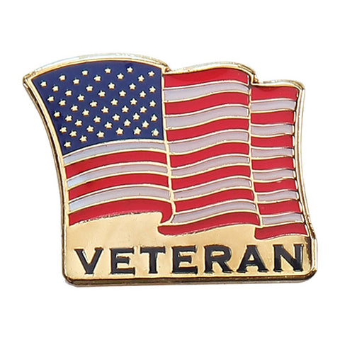 "Veteran" US Flag Stock Lapel Pin - #404438