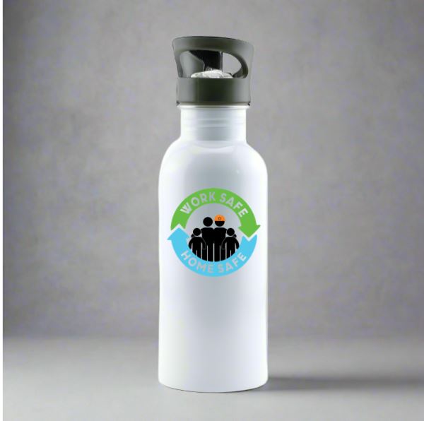 White 14Oz. Stainless Steel Water bottle #404626-1