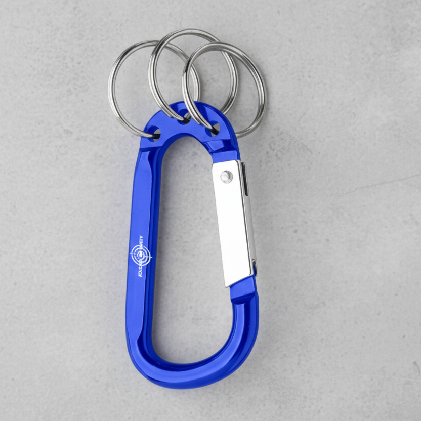 8mm Carabiner With Triple Split Ring - 404717