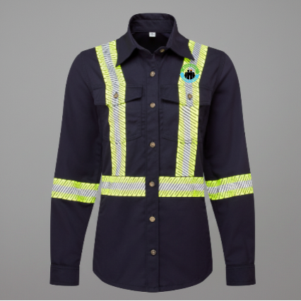 Embroidered Womens Ultrasoft 7oz Deluxe Segmented Striped Work Shirt - #405242