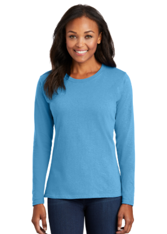 DTF Print Women's Core Cotton Long Sleeve Tee #401155-L