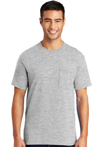 DTF Print Men's TallCore Blend Short Sleeve Tee with Pocket-Light #401754-L