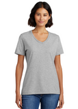 DTF Print Women's Core Cotton V-Neck Tee #404887-L