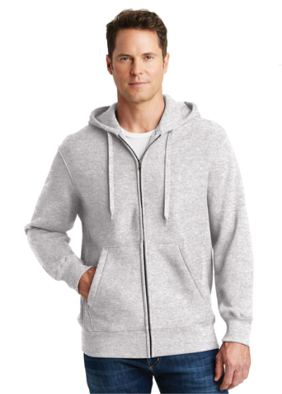 Embroidered Men's Super Heavyweight Full-Zip Hooded Sweatshirt #404798