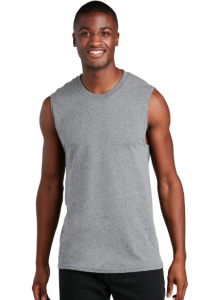 DTF Print Men's Core Cotton Sleeveless Tee#404750