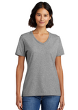 DTF Print Women's Core Cotton V-Neck Tee #404887-L