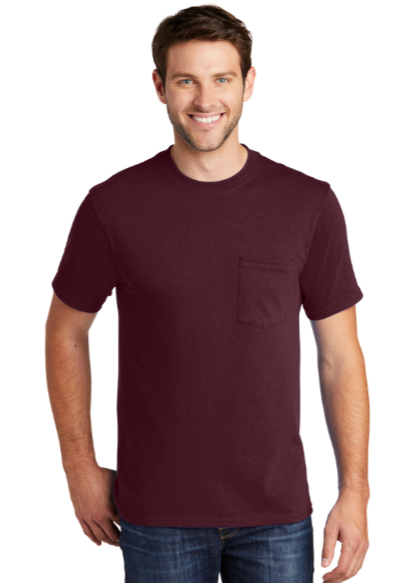 DTF Print Men's Tall Core Cotton Short Sleeve Tee with Pocket-Dark #400781-D