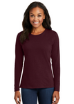 DTF Print Women's Core Cotton Long Sleeve Tee #401155-D