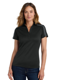 Embroidered Womens Silk Touch Performance Colorblock Stripe Polo #404756