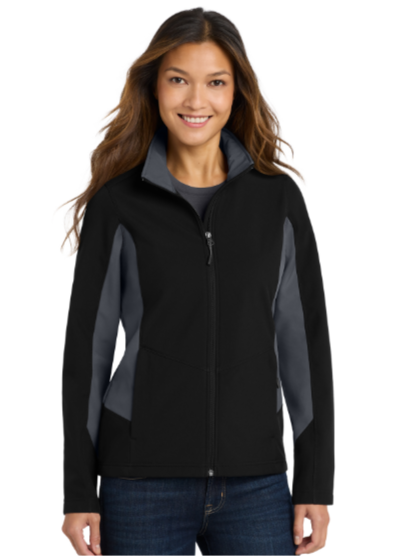 Embroidered Women's Core Colorblock Soft Shell  #404844