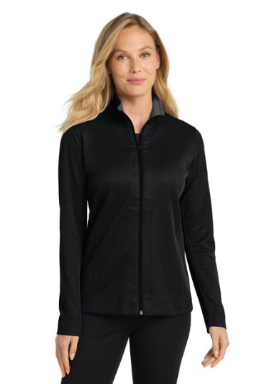 Embroidered Women's Vertical Texture Full-Zip Jacket #404794
