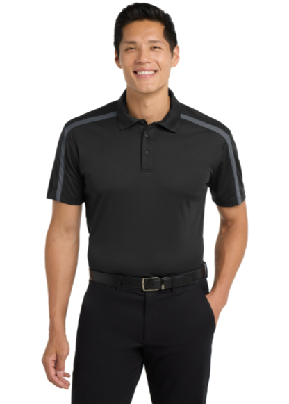 Embroidered  Silk Touch Performance Colorblock Stripe Polo #404755