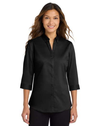 Embroidered Women's 3/4-Sleeve SuperPro Twill Shirt  #404807