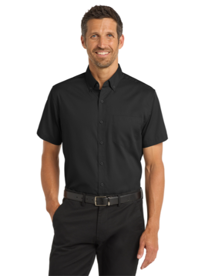 Embroidered Men's Short Sleeve SuperPro Twill Shirt  #404803