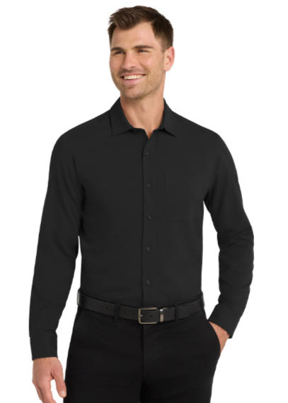 Embroidered Men's Long Sleeve Performance Staff Shirt  #404832