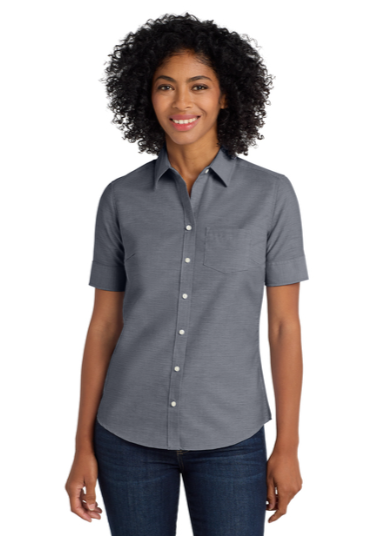 Embroidered Women's Short Sleeve SuperPro Oxford Shirt  #404812