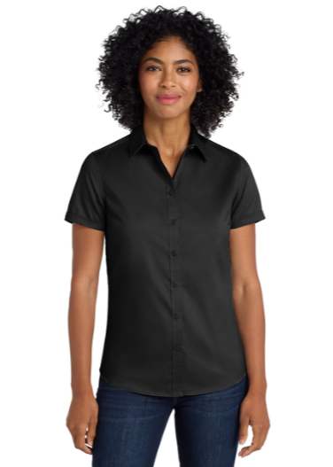 Embroidered Women's Short Sleeve SuperPro Twill Shirt  #404804