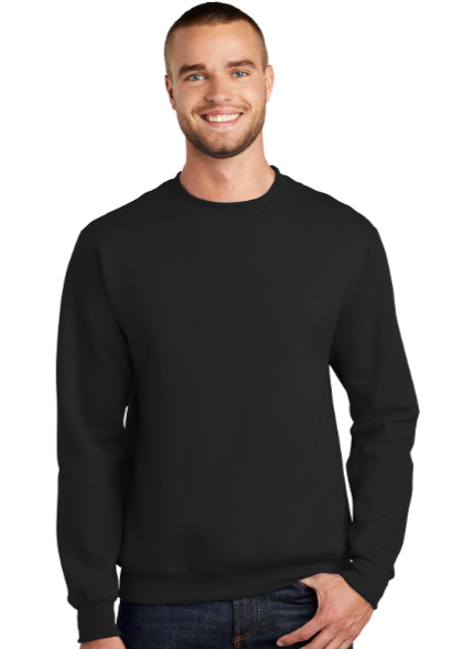 Embroidered Essential Fleece Crewneck Sweatshirt Dark Colors #403200-D