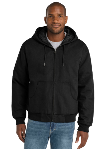 Embroidered Men's Tall Duck Cloth Hooded Work Jacket #404879
