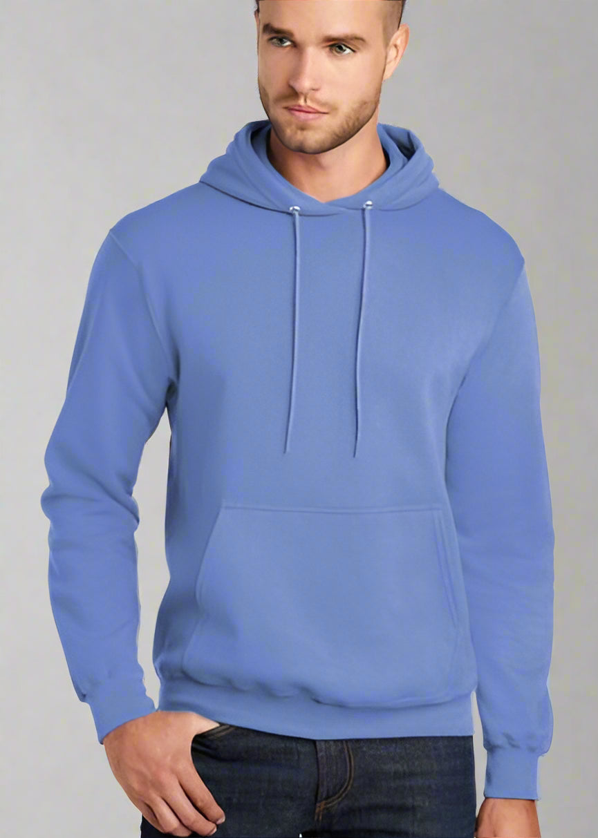 Embroidered Men's Pullover Hooded Sweatshirt  Light Colors #400799-L