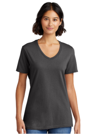 DTF Print Women's Core Cotton V-Neck Tee #404887-D