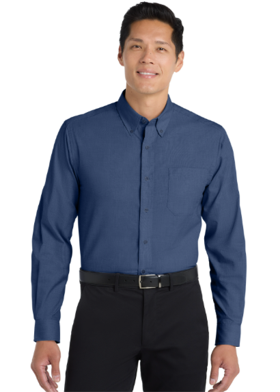 Embroidered Men's Crosshatch Easy Care Shirt  #404835