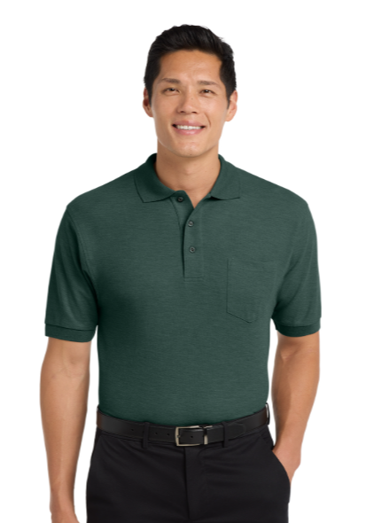 Embroidered Tall Silk Touch Polo with Pocket #403289