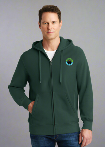 Embroidered Men's Super Heavyweight Full-Zip Hooded Sweatshirt #404798