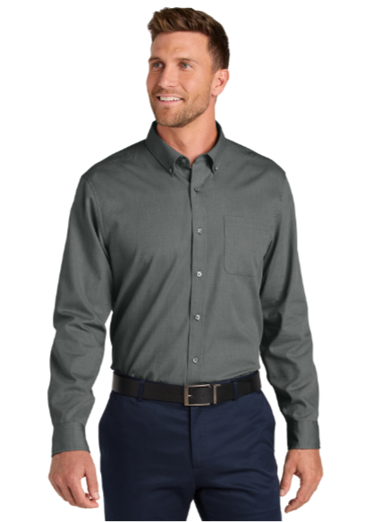 Embroidered Men's Long Sleeve Nailhead Easy Care Easy Care Shirt  #404839