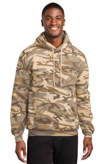 Embroidered Camo Pullover Hooded Sweatshirt  #403688