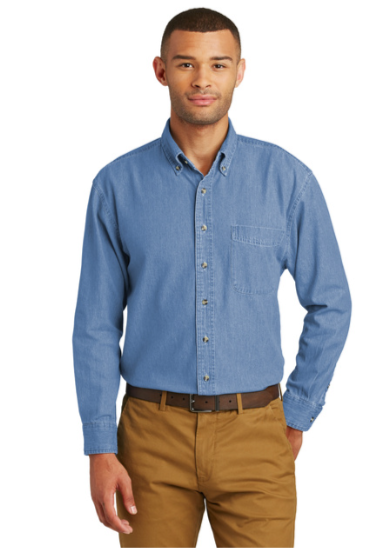 Embroidered Men's Long Sleeve Value Denim Shirt  #404818