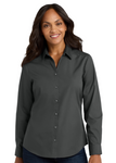 Embroidered Women's Long Sleeve Carefree Poplin Shirt  #403499