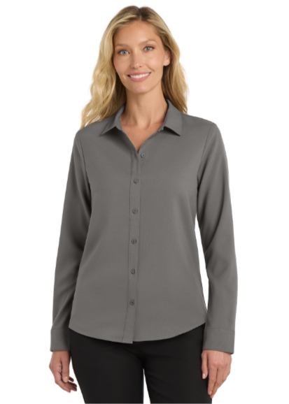 Embroidered Women's Long Sleeve Performance Staff Shirt  #404833