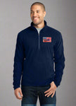 #400990-1 Men's Microfleece 1/2 zip Pullover embridered with the OSHA Flag logo