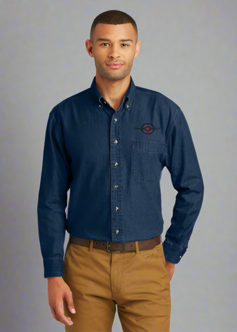 Embroidered Men's Long Sleeve Value Denim Shirt  #404818