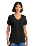 DTF Print Women's Core Cotton V-Neck Tee #404887-D