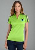 Embroidered Womens Silk Touch Performance Colorblock Stripe Polo #404756