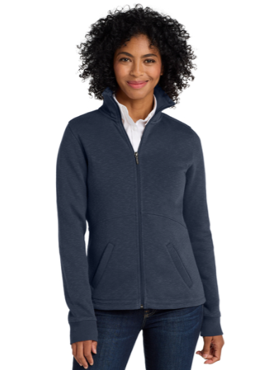 Embroidered Women's Slub Fleece Full-Zip Jacket  #404792