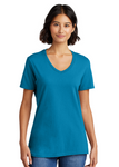 DTF Print Women's Core Cotton V-Neck Tee #404887-L