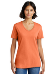 DTF Print Women's Core Cotton V-Neck Tee #404887-L