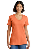 DTF Print Women's Core Cotton V-Neck Tee #404887-L