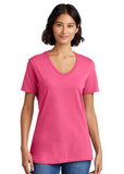 DTF Print Women's Core Cotton V-Neck Tee #404887-L