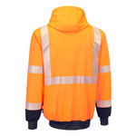 Embroidered Hi-Vis Contrast Segmented Tape Zipped Hoodie #404896